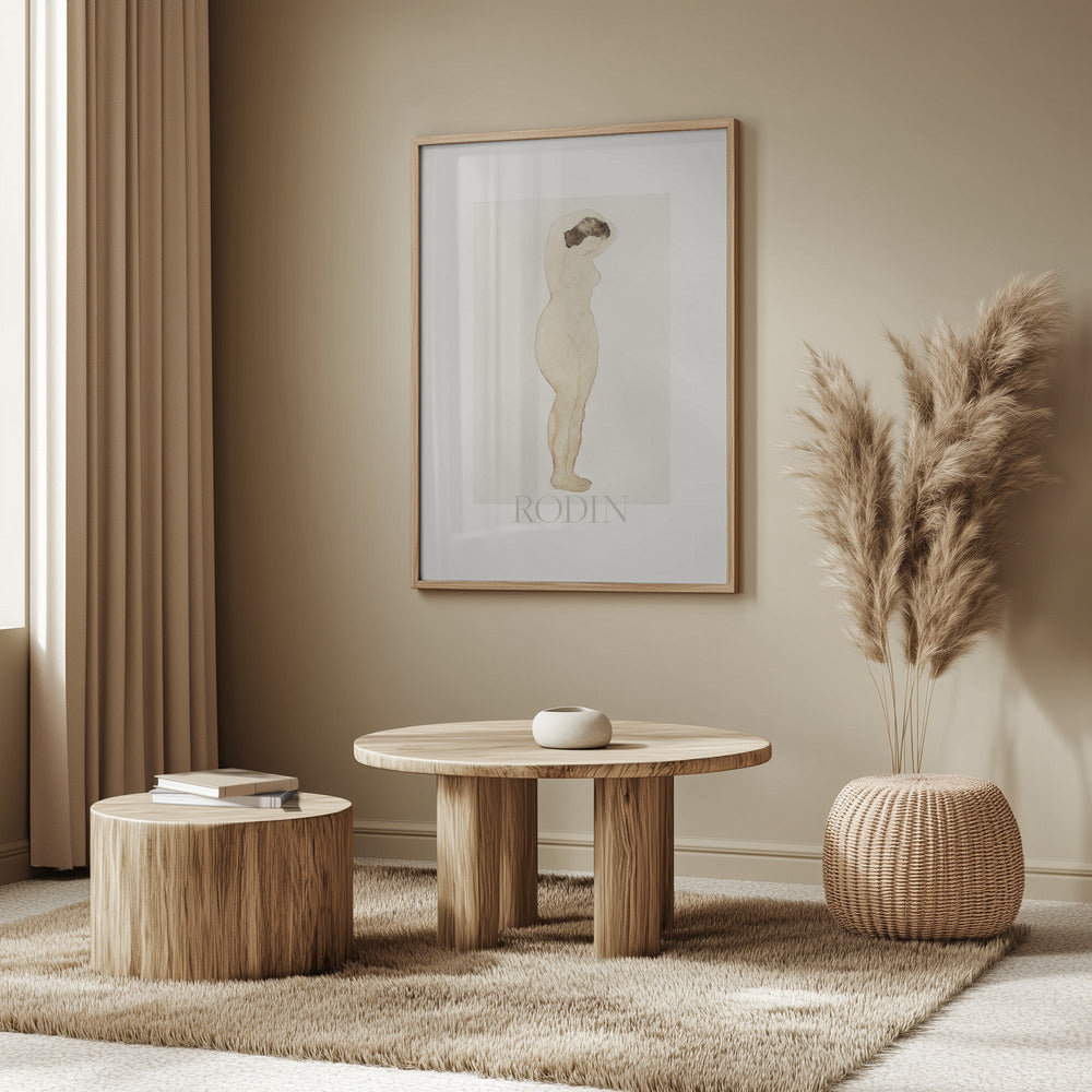 Nude, Standing With Hands On Head Poster och Canvastavla