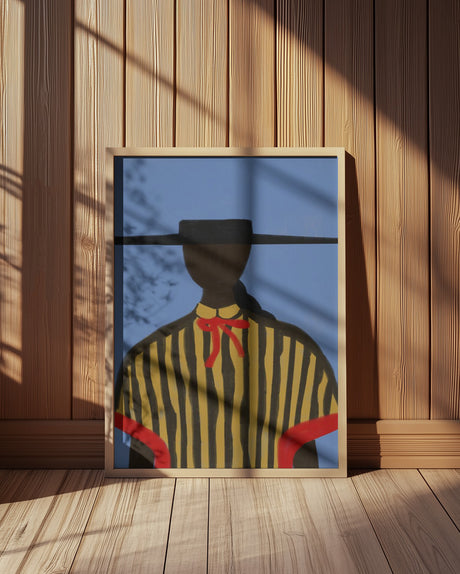 Bold Hat Woman and Stripes New Mexico Style Poster och Canvastavla