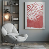 Red Palm Leaves Silhouette Poster och Canvastavla