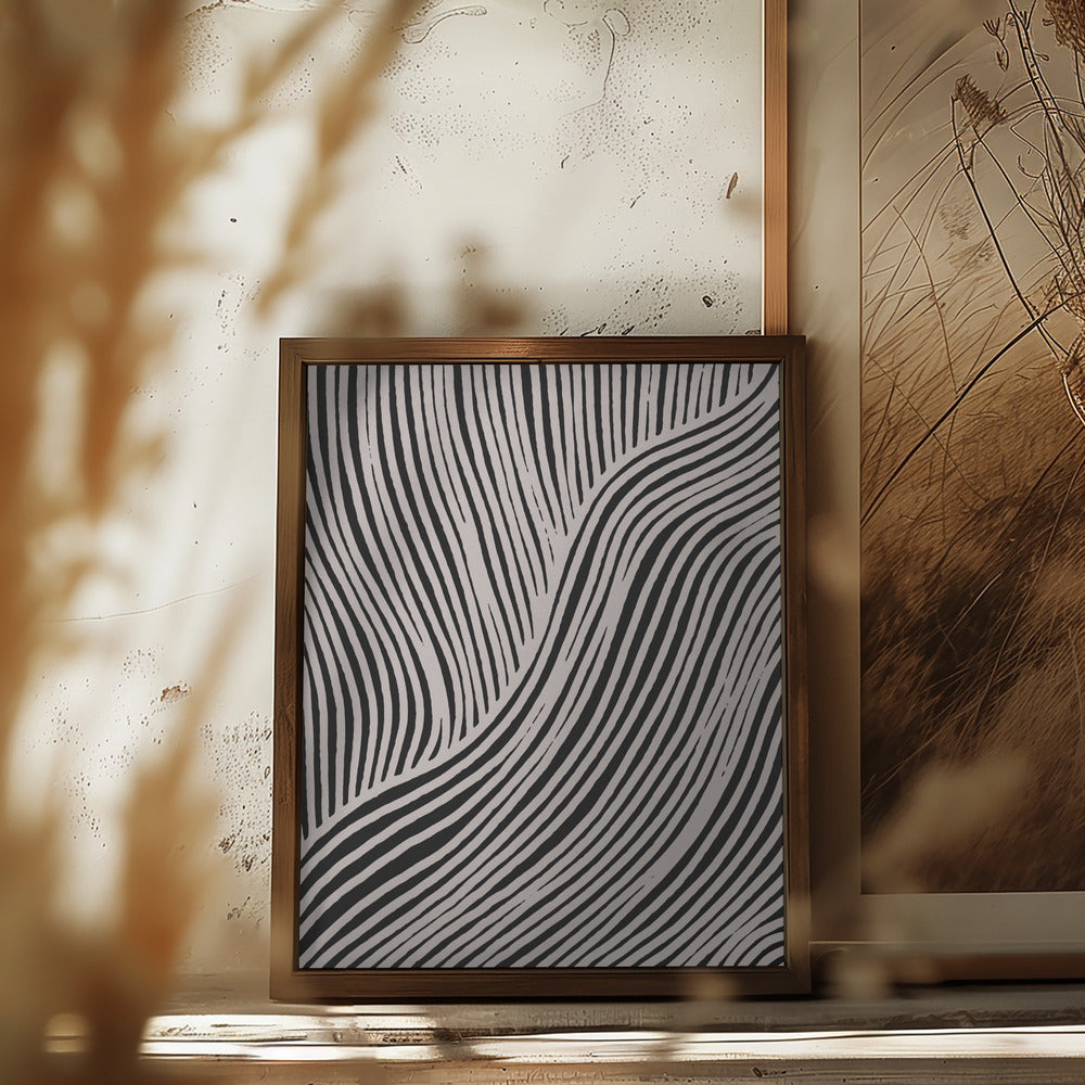 Beige Wave Pattern Poster och Canvastavla