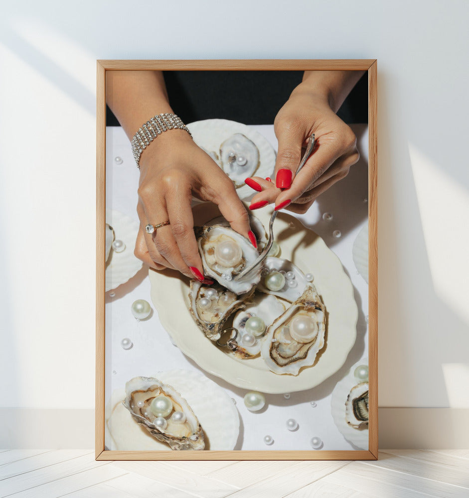 Oyster & Pearls No 01 Poster och Canvastavla