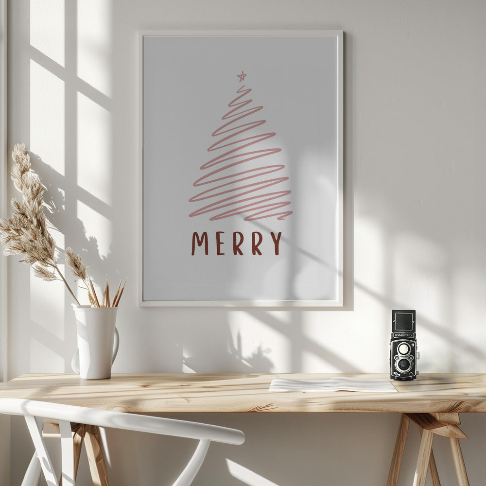 Christmas Tree Merry Poster och Canvastavla