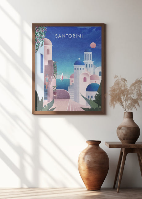 Santorini Text.png Poster och Canvastavla