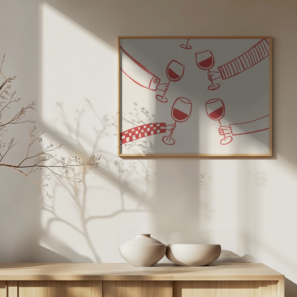 Santé! Wine Party with Friends Poster och Canvastavla