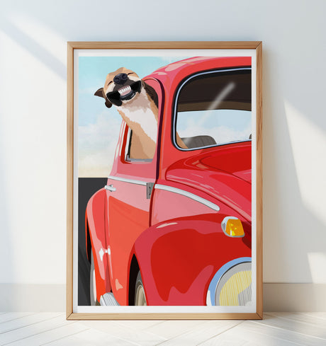 Zoom Dog Poster och Canvastavla