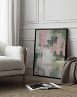 Pink On Green 1 Poster och Canvastavla