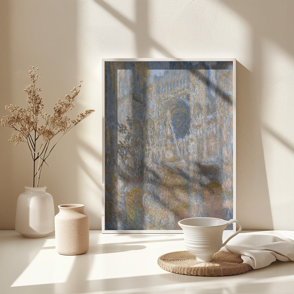Rouen Cathedral - The Facade in Sunlight Poster och Canvastavla