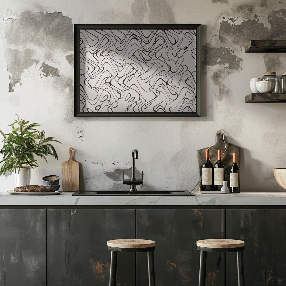 Thin Shakey Lines Poster och Canvastavla