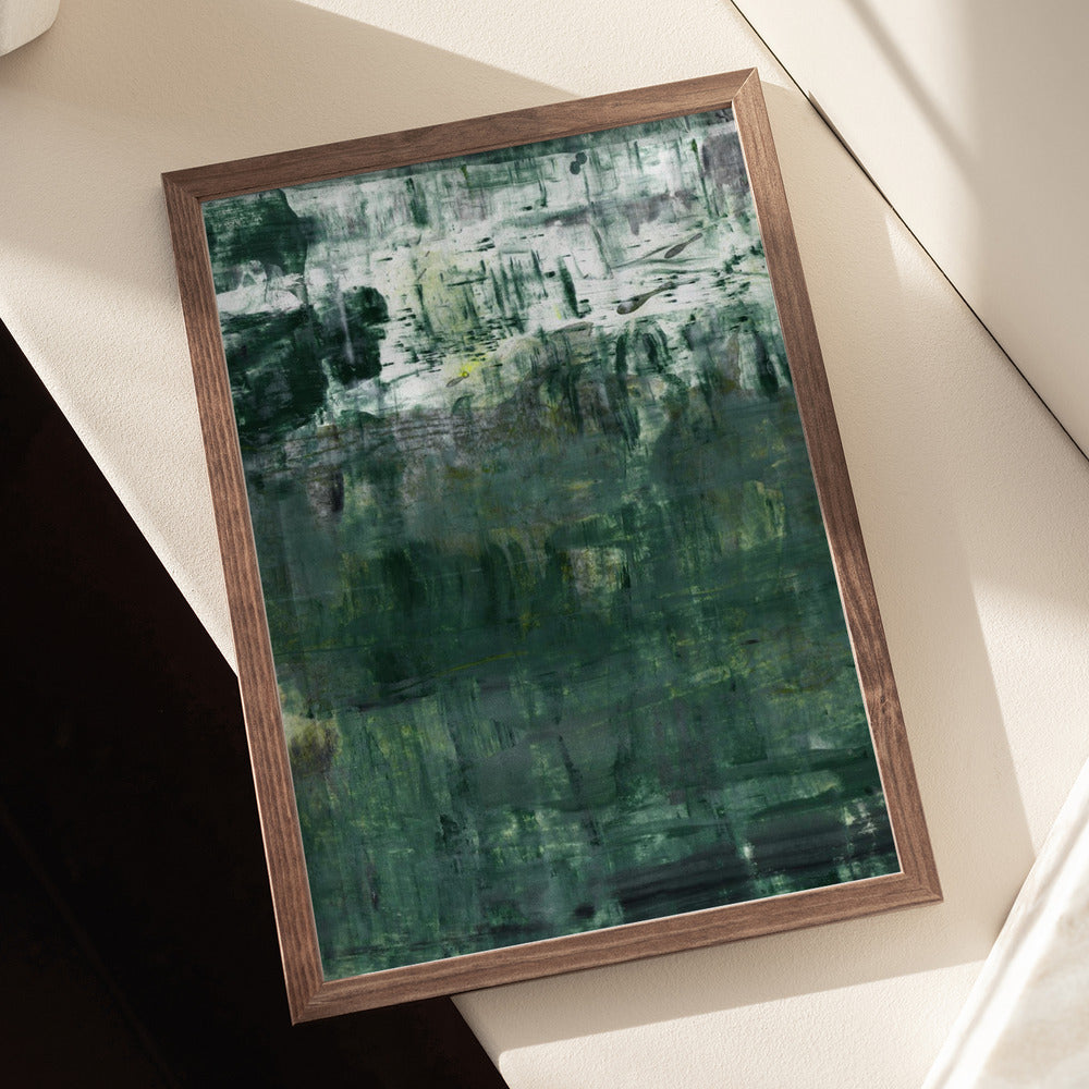 Abstract painting emerald green mural Poster och Canvastavla