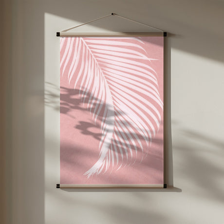 Palm Leaves On Pink Silhouette I Poster och Canvastavla