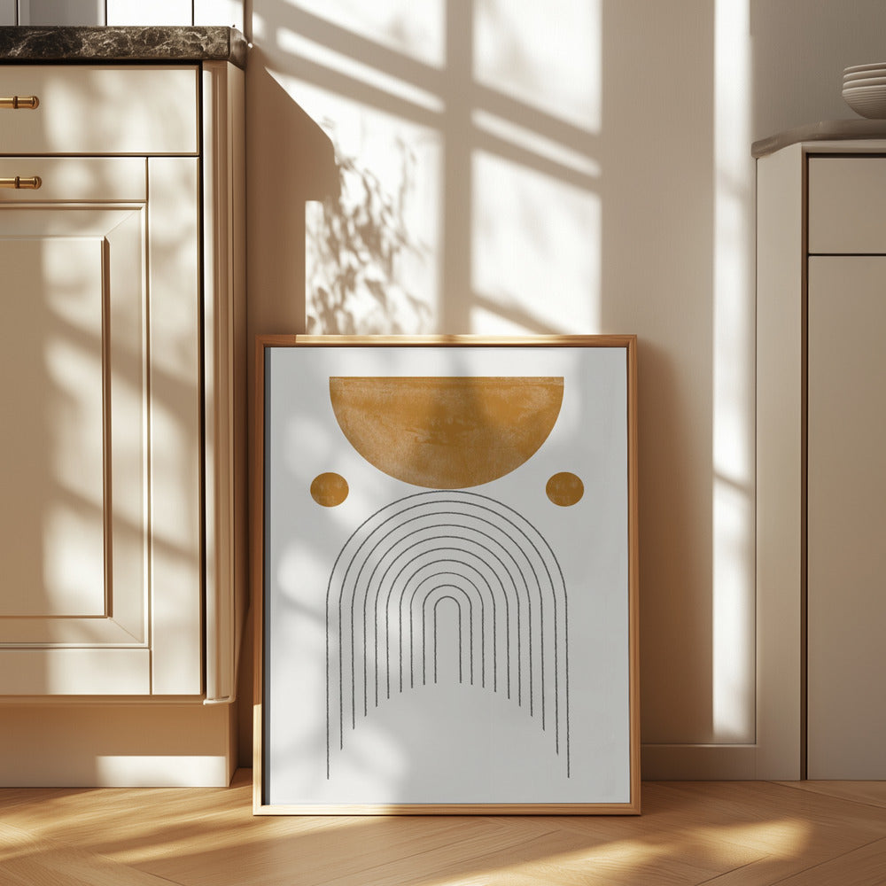 Mid Century Modern / Soft Brown Watercolor Balance Poster och Canvastavla