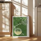 Woodblock Print Green Poster och Canvastavla