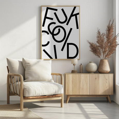 Fuck Covid - White Poster och Canvastavla