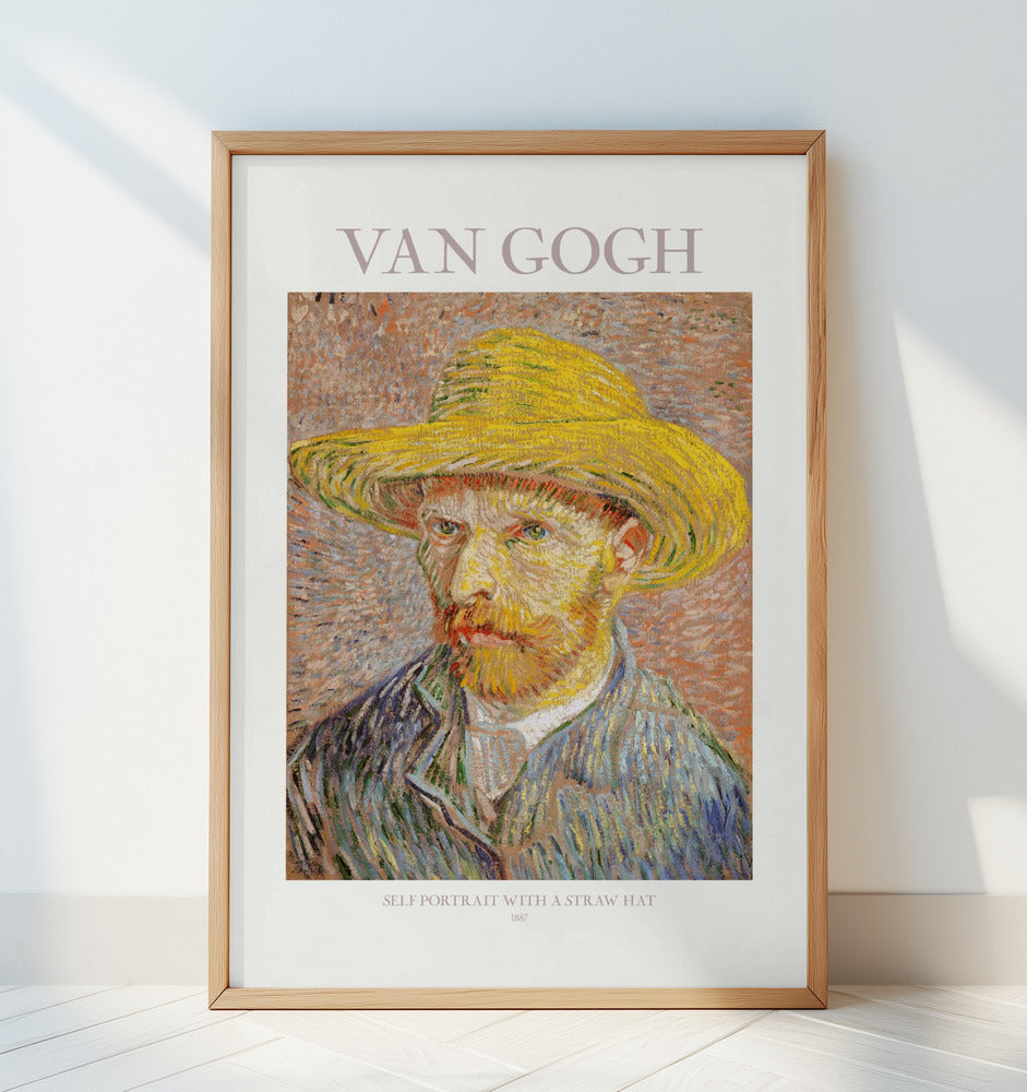 Self Portrait With Straw Hat Poster och Canvastavla