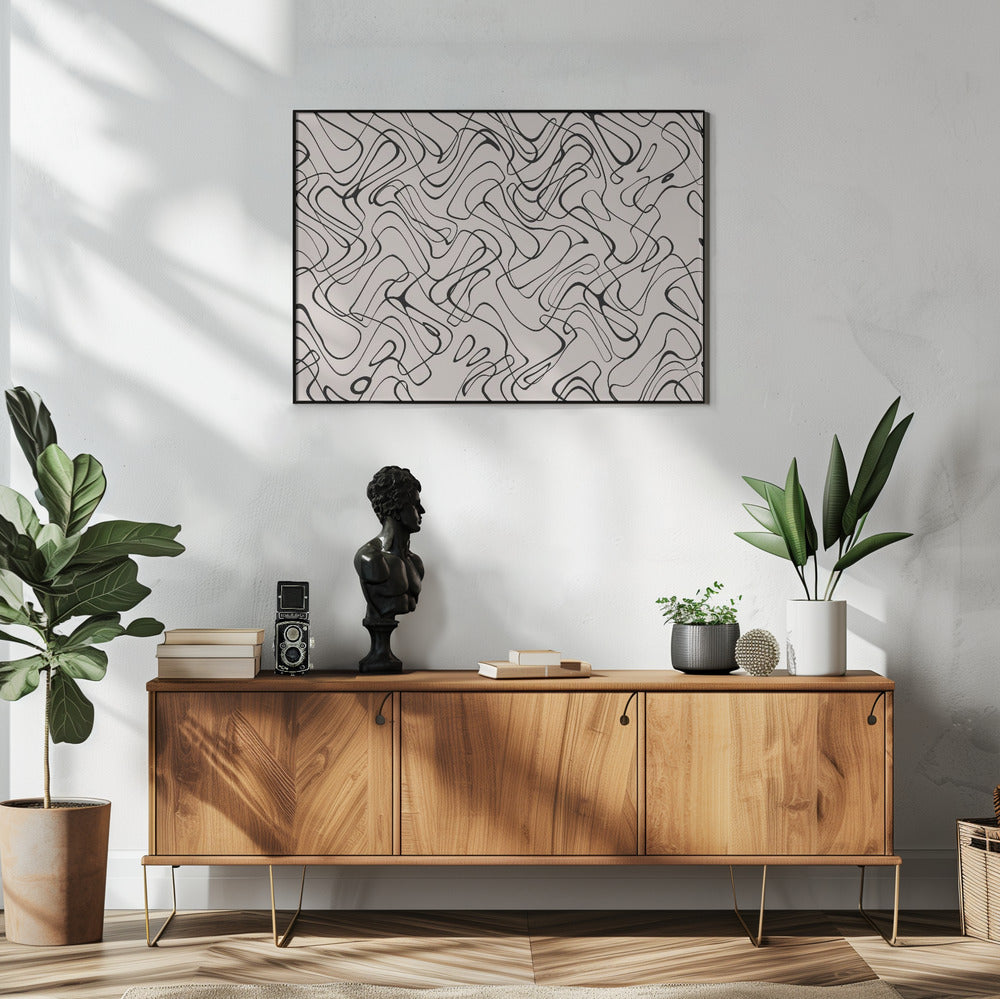 Thin Shakey Lines Poster och Canvastavla