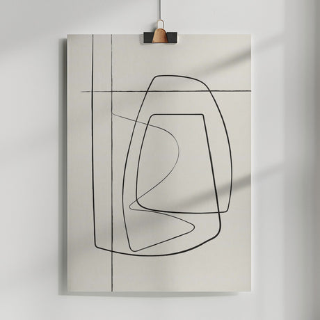Beige Lines Poster och Canvastavla