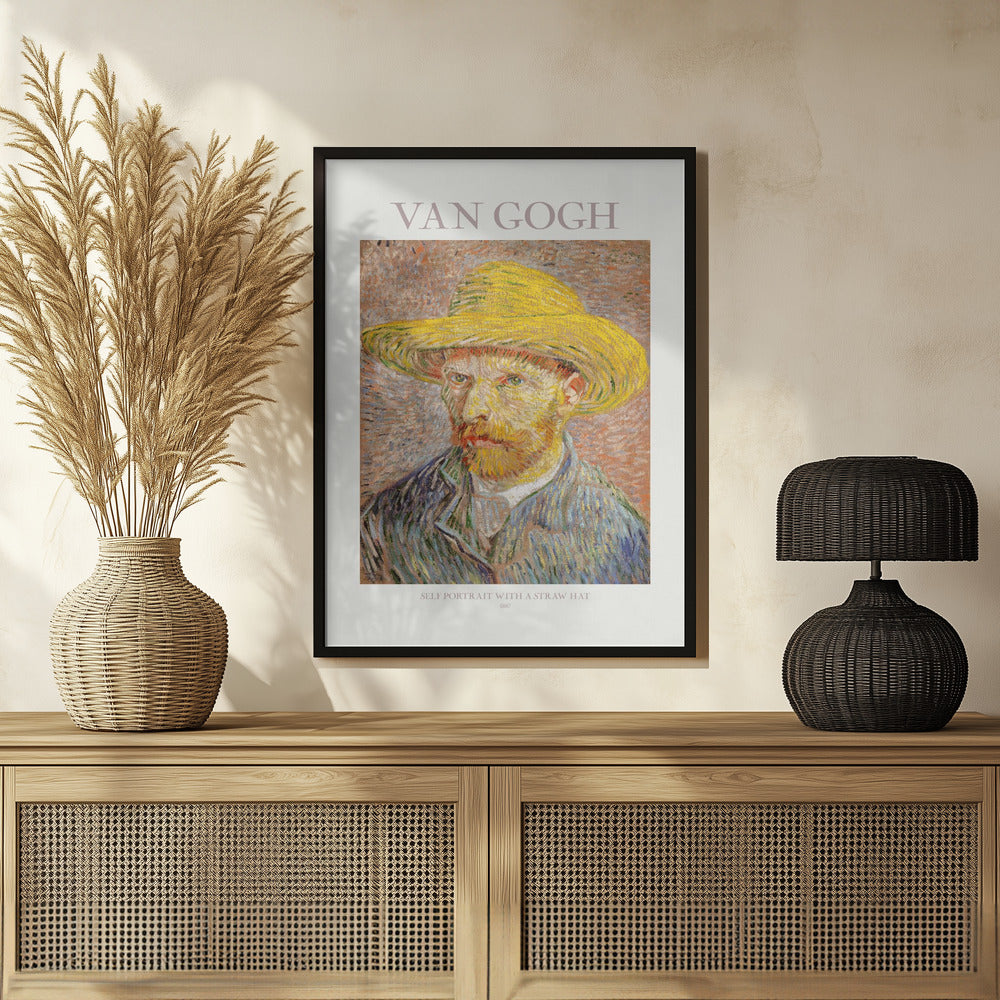 Self Portrait With Straw Hat Poster och Canvastavla