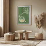 Woodblock Print Green Poster och Canvastavla