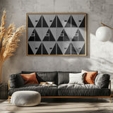Black and grey triangles Poster och Canvastavla