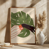 Green Canvas, Red Accent Poster och Canvastavla