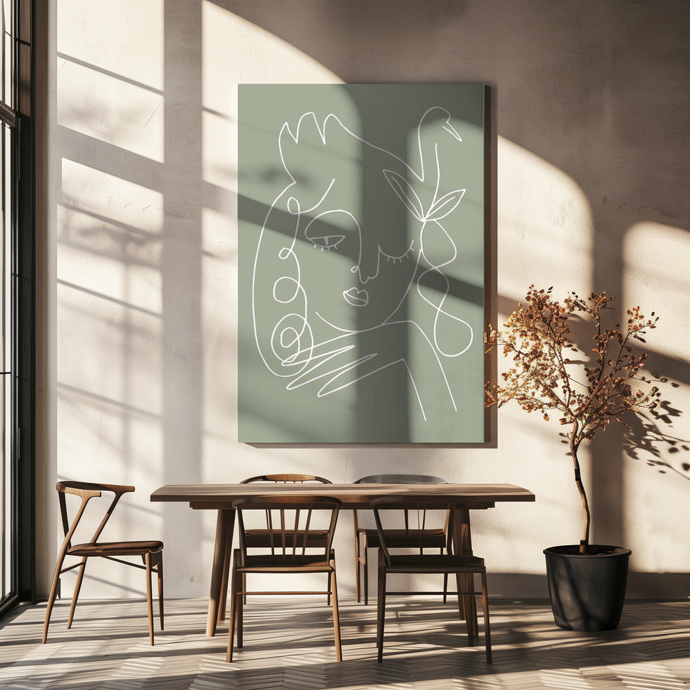Woman Green Poster och Canvastavla