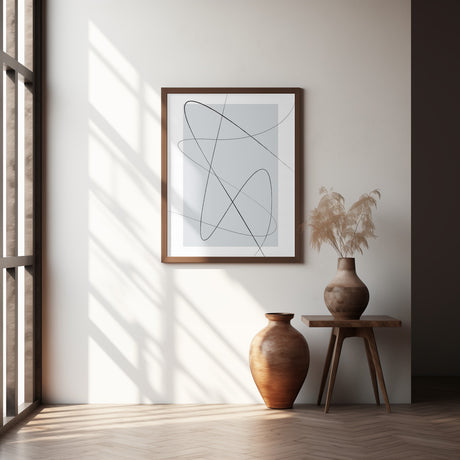Gray Abstracta Poster och Canvastavla