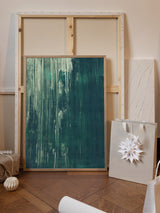 Dark teal scratched texture Transformative Teal Poster och Canvastavla