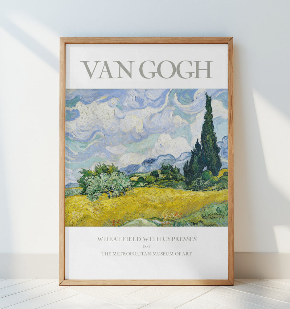 Wheat Field With Cypresses Poster och Canvastavla