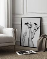 Champagne legs Black and White Poster och Canvastavla