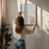 Coastal Misty Abstract Painting Poster och Canvastavla