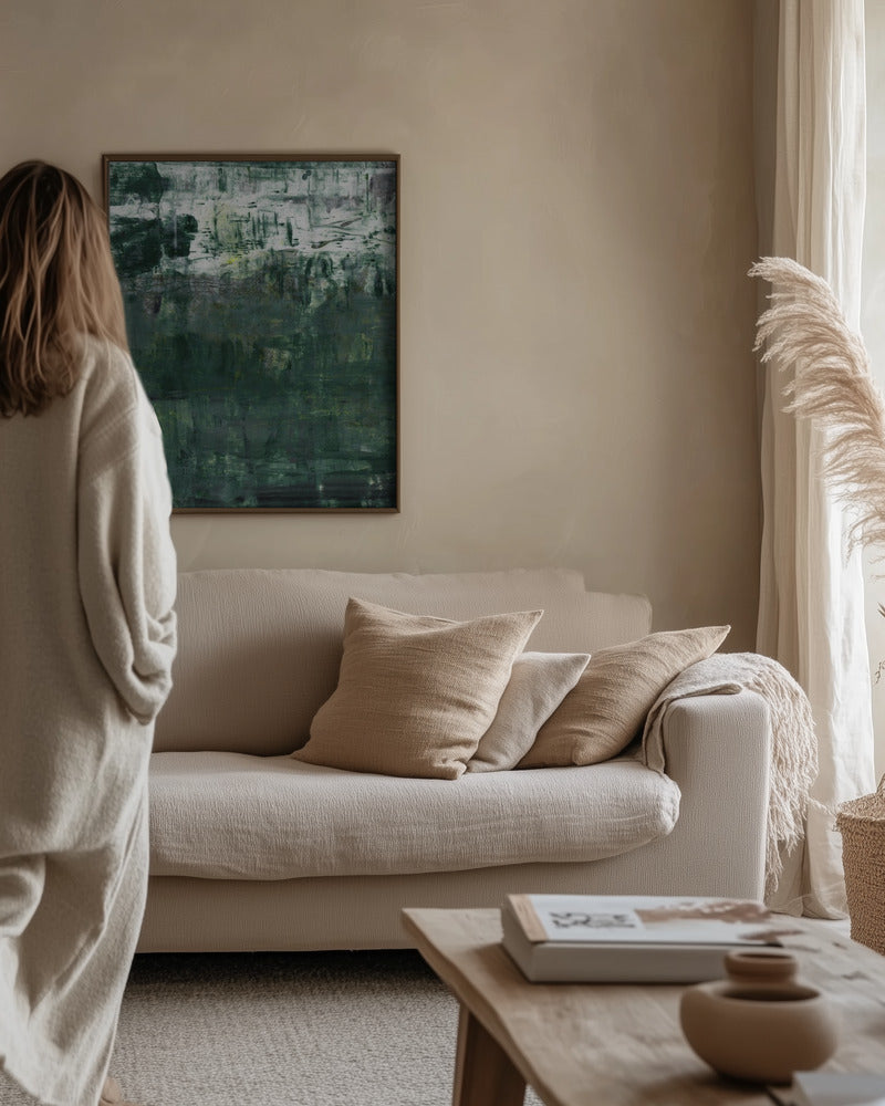 Abstract painting emerald green mural Poster och Canvastavla