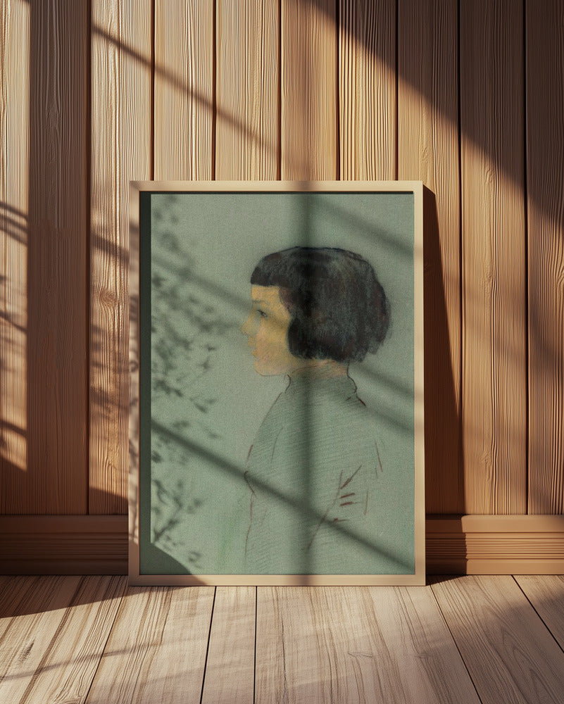 Young Woman In Profile Poster och Canvastavla