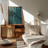 Dark teal scratched texture Transformative Teal Poster och Canvastavla