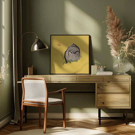 Hiding Cat Poster och Canvastavla