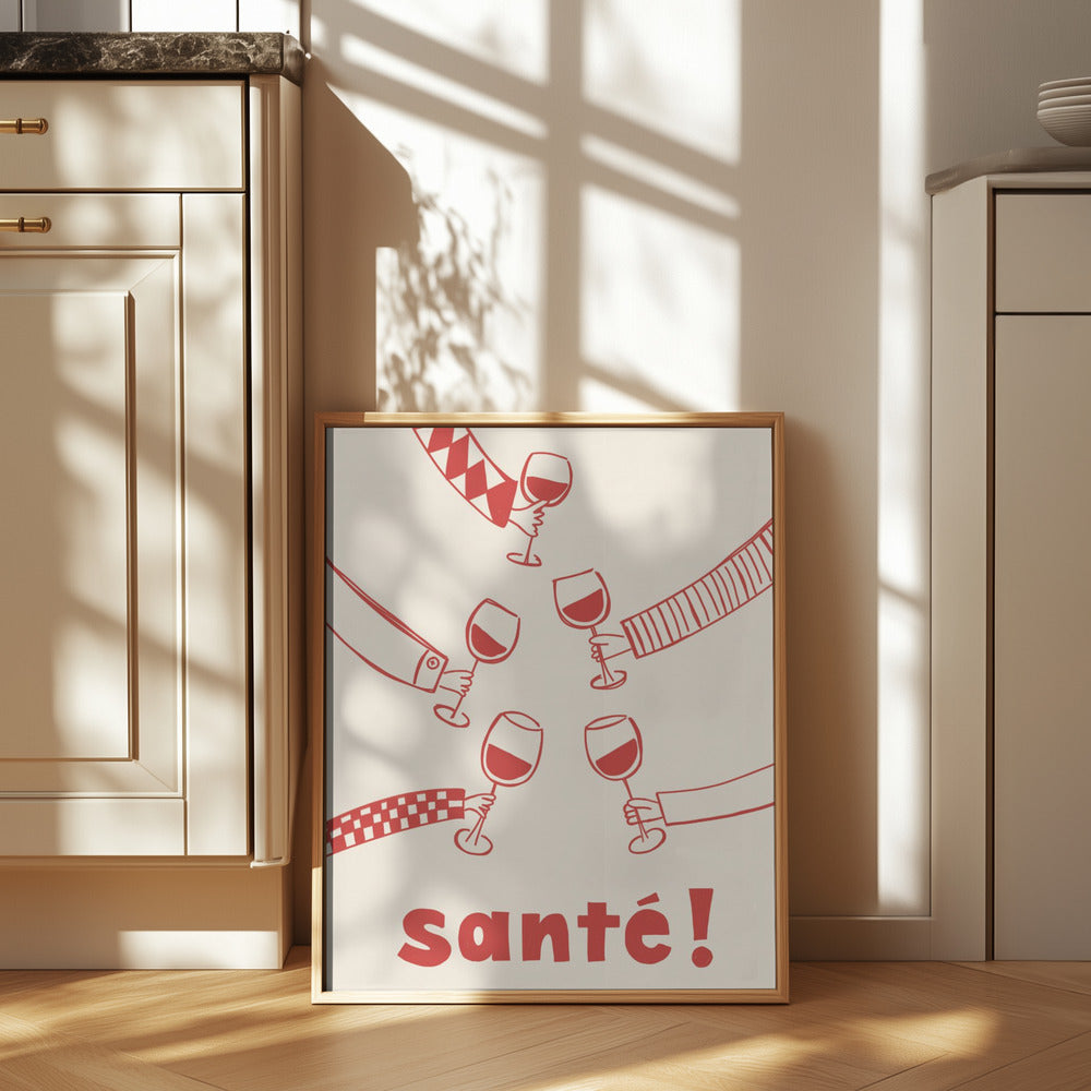 Santé! Wine Party with Friends Poster och Canvastavla