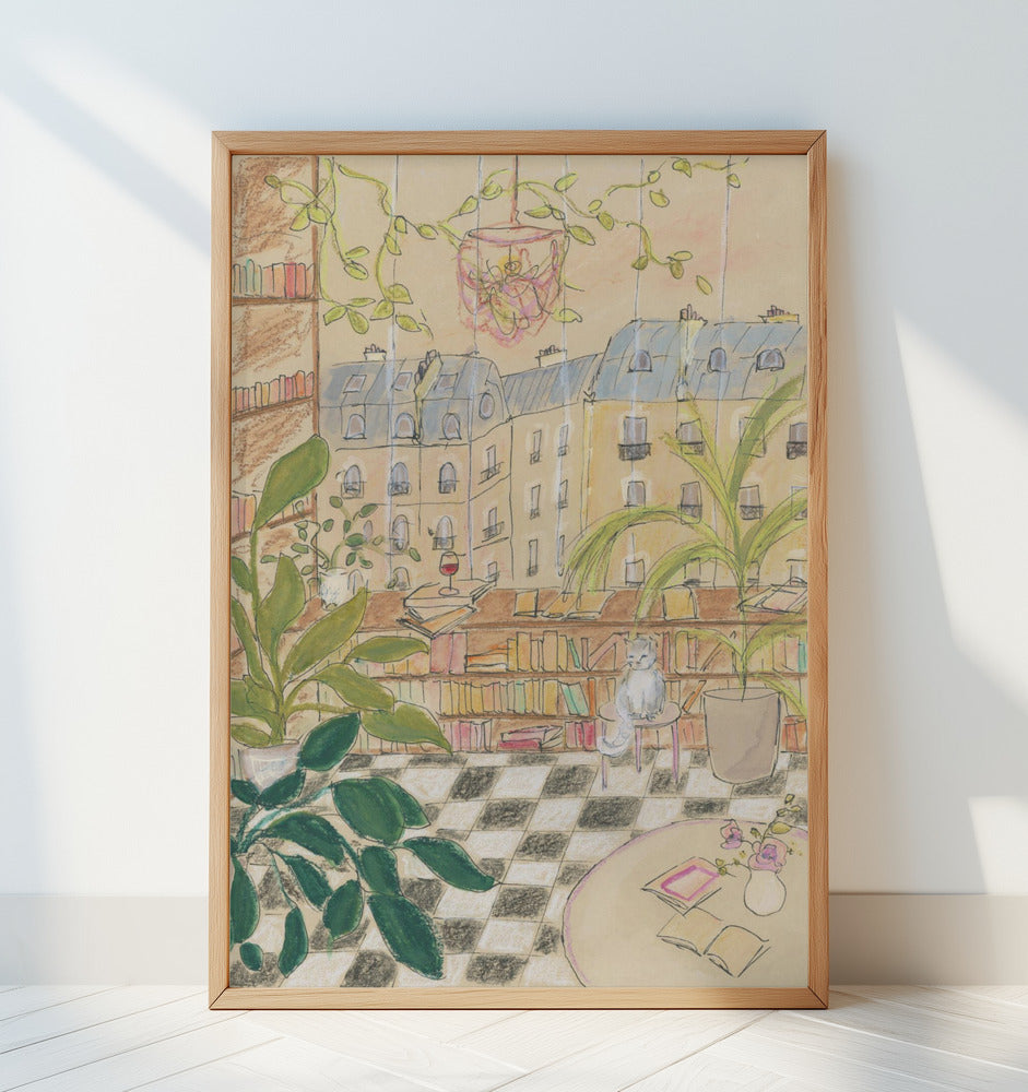 Antique Book Store 70x100 Poster och Canvastavla