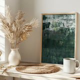 Abstract painting emerald green mural Poster och Canvastavla