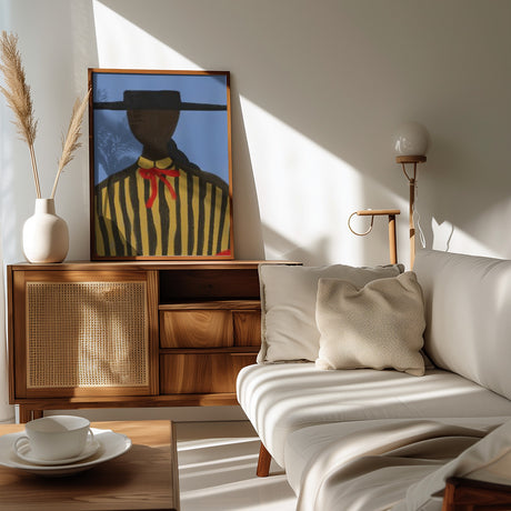 Bold Hat Woman and Stripes New Mexico Style Poster och Canvastavla