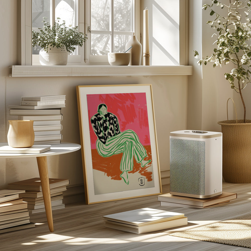 Calm Woman Portrait Poster och Canvastavla