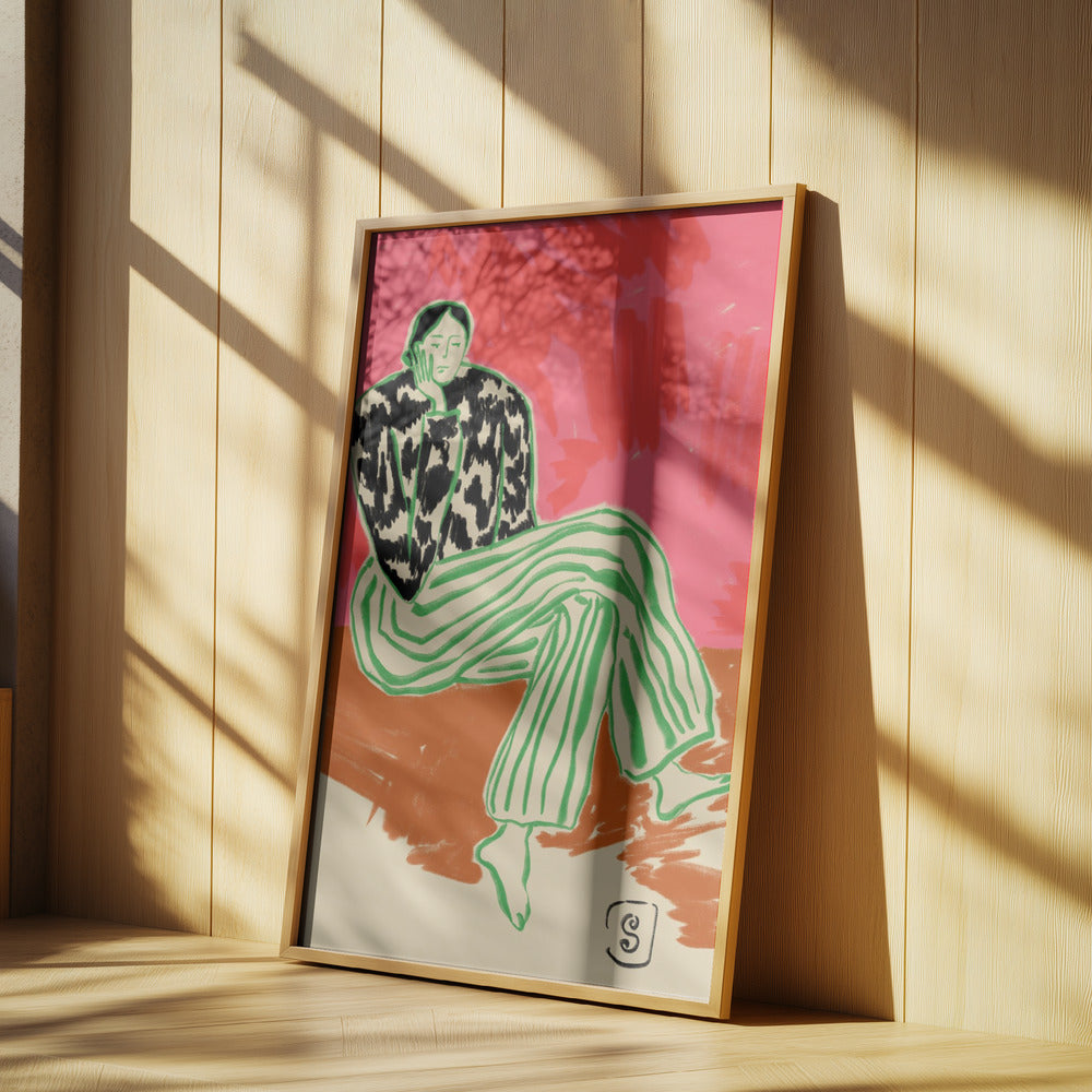 Calm Woman Portrait Poster och Canvastavla