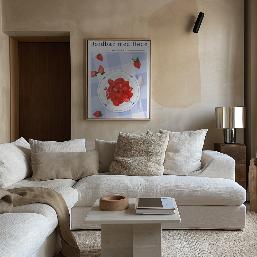 Strawberry with cream - Denmark Poster och Canvastavla