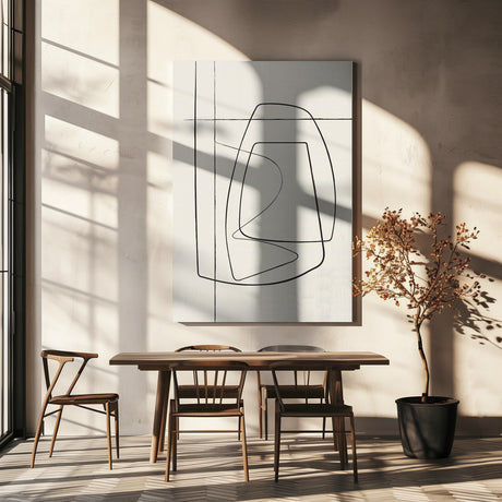 Beige Lines Poster och Canvastavla