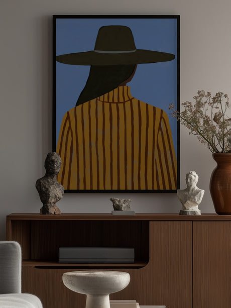 Modern Woman with Hat Poster och Canvastavla