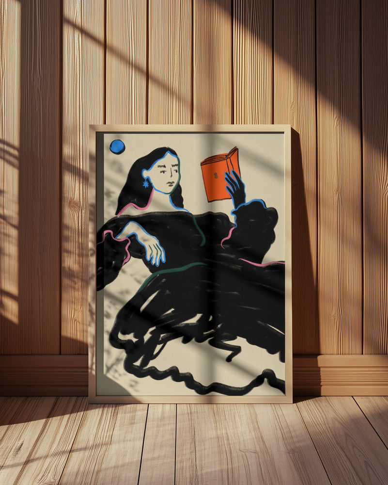 Midnight Reading Poster och Canvastavla