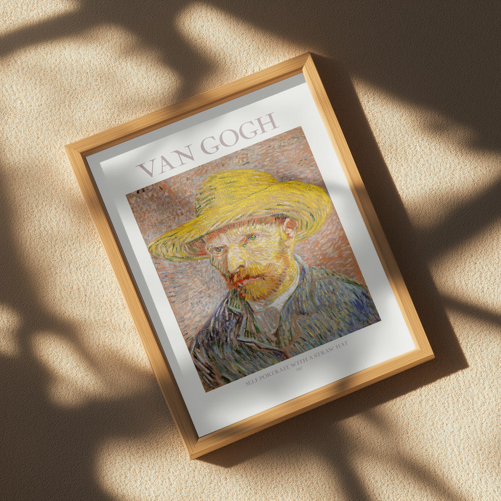 Self Portrait With Straw Hat Poster och Canvastavla