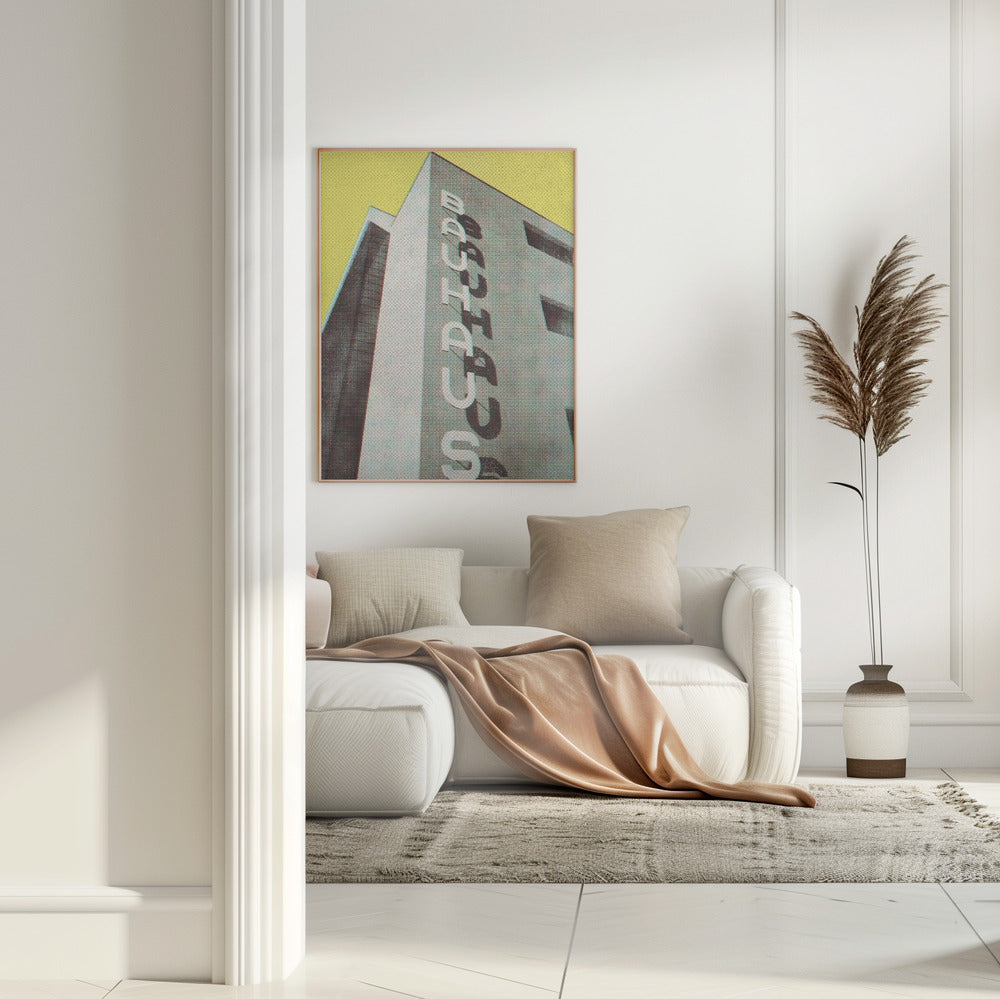 Bauhaus Dessau architecture in vintage magazine style Poster och Canvastavla