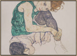 Seated Woman With Legs Drawn Up Poster och Canvastavla
