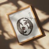 Woodblock Tigers From Yatsuo No Tsubaki Poster och Canvastavla