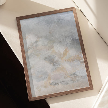 Coastal Misty Abstract Painting Poster och Canvastavla