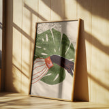 Green Canvas, Red Accent Poster och Canvastavla